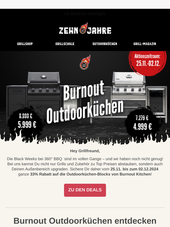 🔥Burnout Black Week Deals bei  360° BBQ!🔥