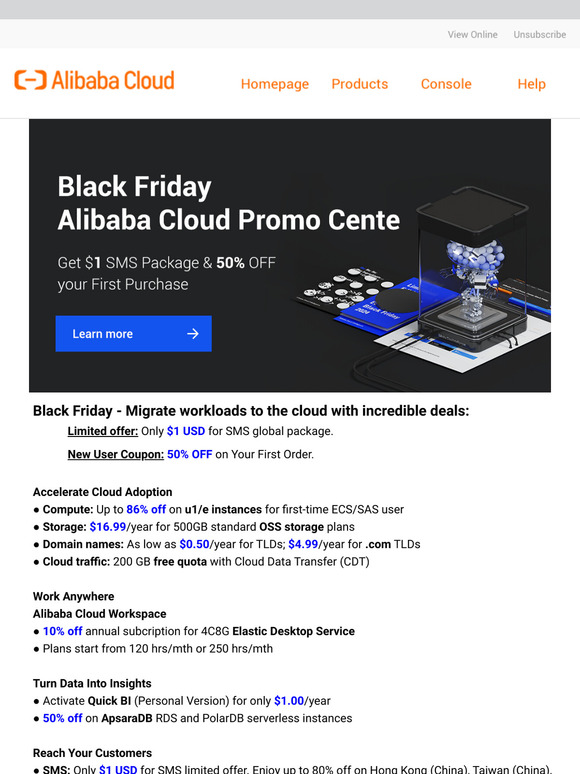Don’t Miss Out: 50% Off Your First Purchase! - Alibaba Cloud Black Friday