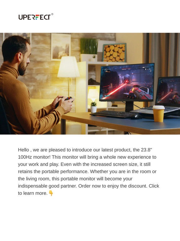 Improve Work and Entertainment: 23.8 Inch 100Hz Desktop Monitor!