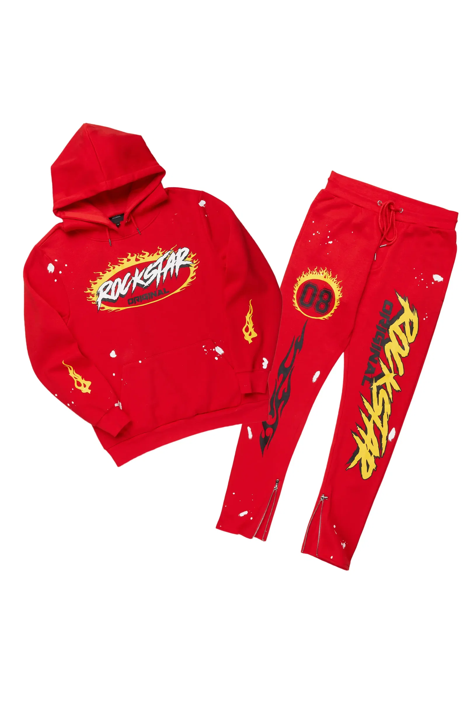 Image of Draven Red Slim Fit Track Set