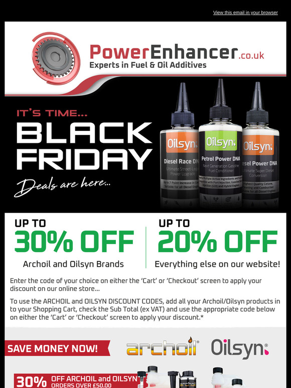 Black Friday: Up to 30% off Archoil and Oilsyn! 😃