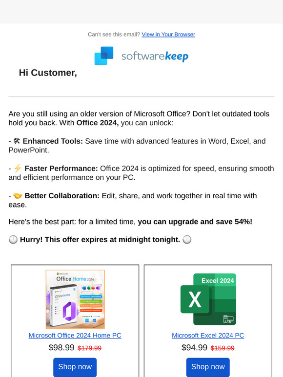 🔥 Upgrade to Office 2024 Today– Save 54% Today!