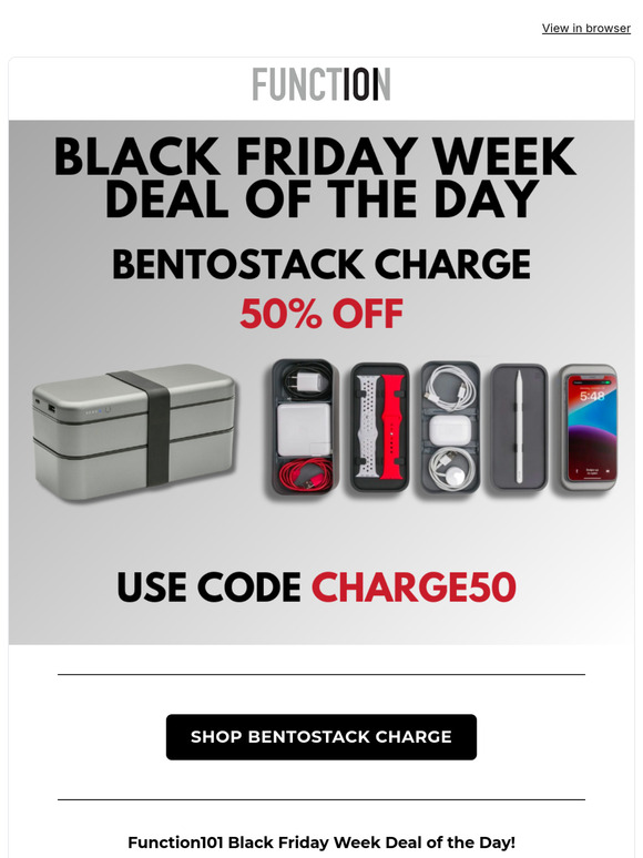 Black Friday Week Deal of the Day: 50% Off BentoStack Charge