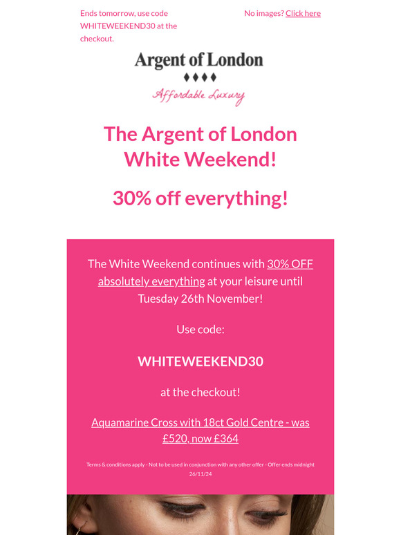 The White Weekend 30% OFF continues....