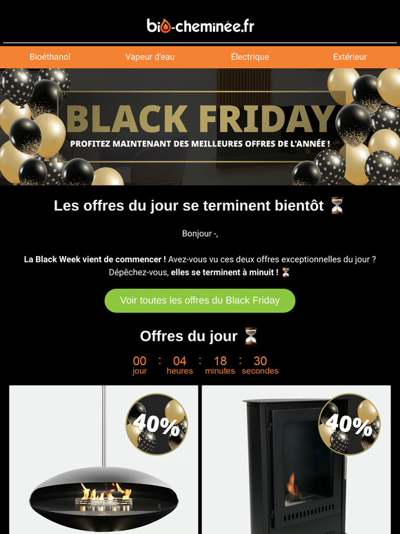 Dépêchez-vous ! Les offres d’aujourd’hui se terminent à minuit ! 🖤🔥