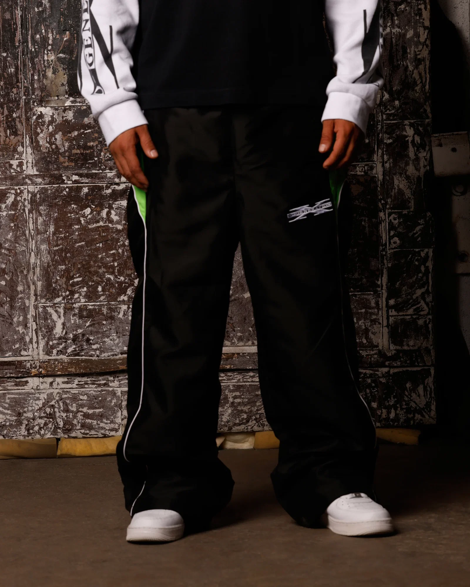 Image of Loiter X WWE DX Generation Track Pants Black/Green