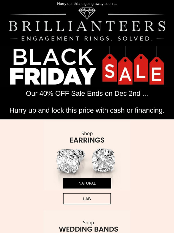 Black Friday Week Sale on Lab and Natural Diamonds