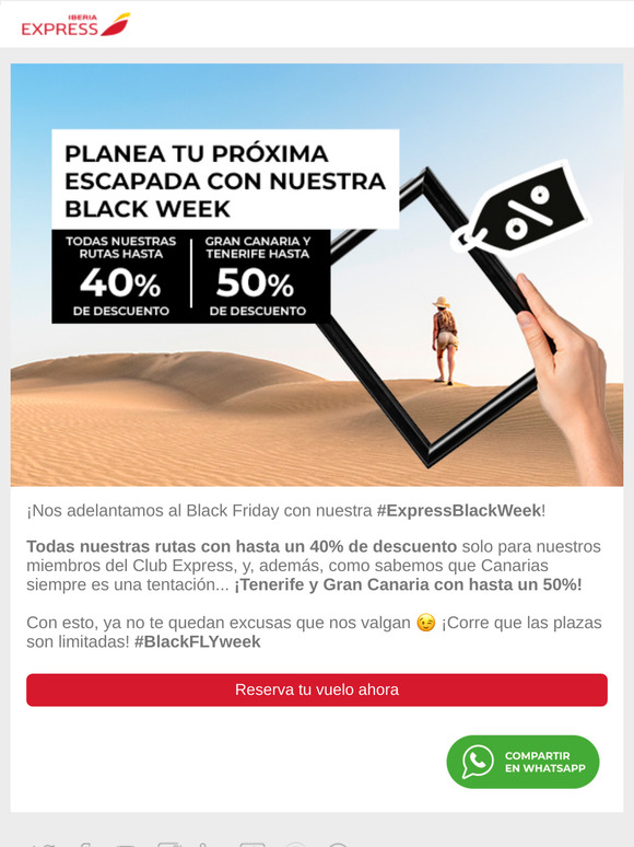 BlackWeek: ¡Hasta un 50% de descuento! - Iberia Express