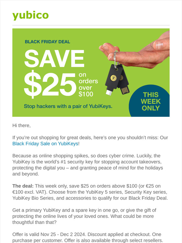 Sweet deals are made of this: Black Friday sale on YubiKeys