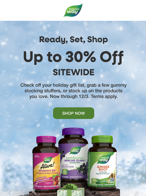 Ready, set, shop! Save up to 30% off during Black Friday week.