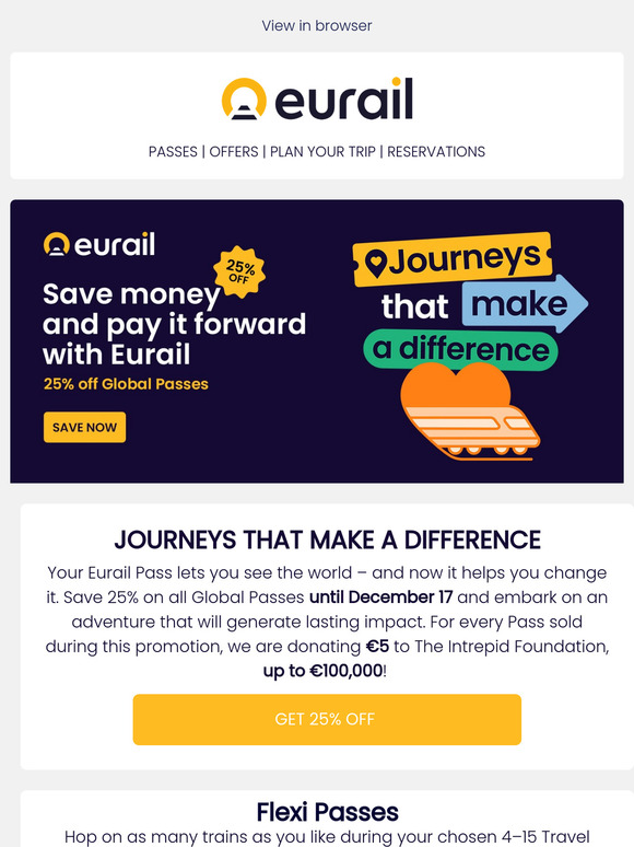 25% off all Global Passes 🚂