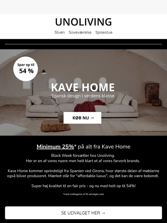 Op til 54% rabat på Kave Home 🖤