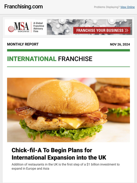 Franchising Com Chick Fil A To Open Five New Restaurants In The Uk In Milled