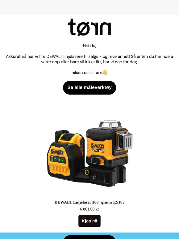4stk DeWALT 360 linjelaser grønn til 6861,-