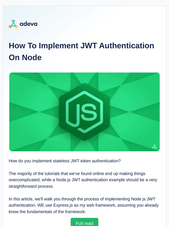 🍿New: How to implement JWT authentication on Node