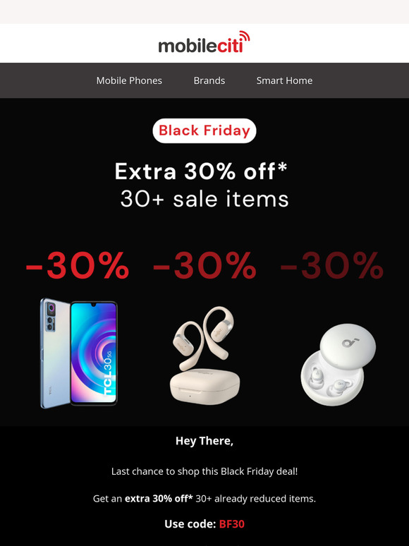 Last chance: Extra 30% OFF