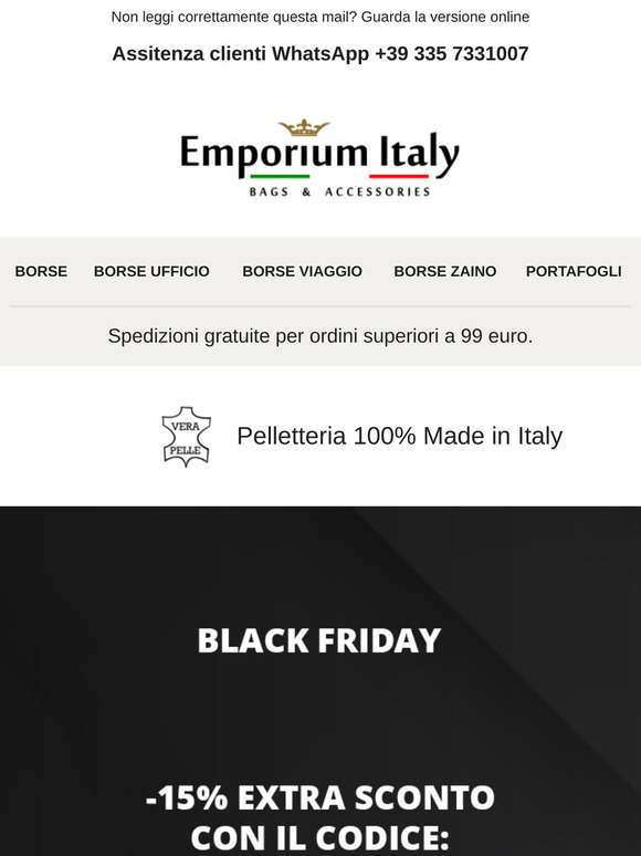🖤 Black Friday! ⚡ Extra -15% su tutto.