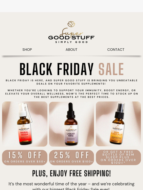 Boost Your Health This Black Friday – Super Good Stuff, Save Up To 25% OFF!