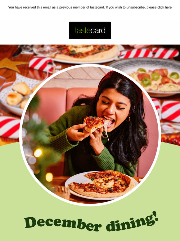 , come back for delicious deals with tastecard 🍴