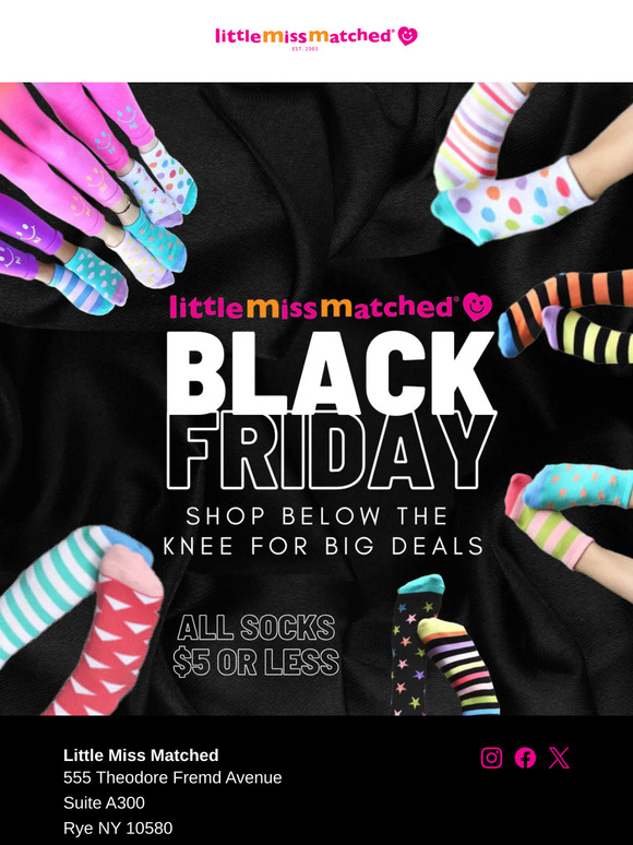 Black Friday Starts Now.  SAVE MONEY ON YOUR FEET! ALL SOCKS $5 OR LESS