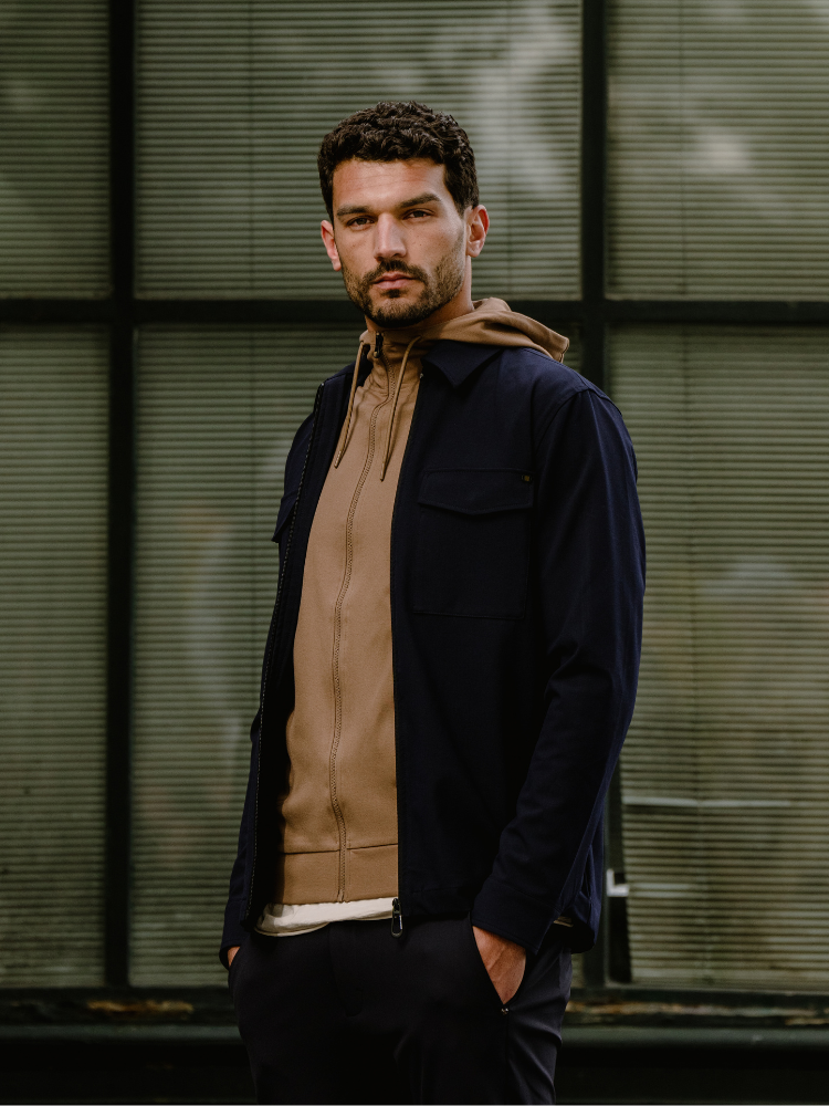 Sporty Hooded Vest with Zipper | Khaki