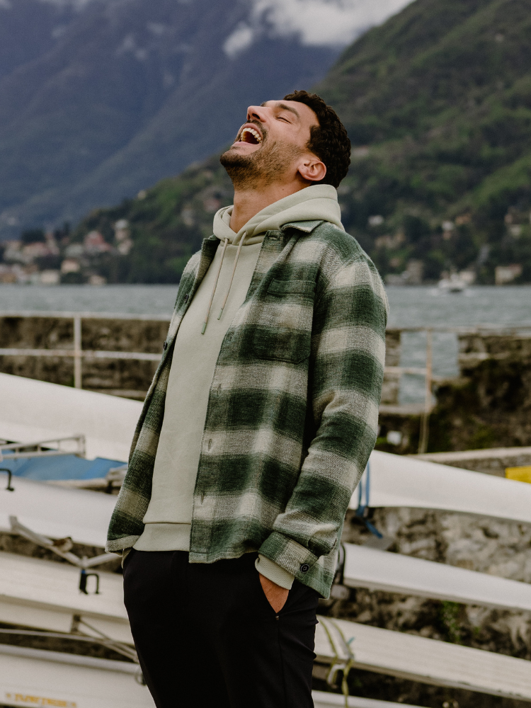 Checkered Overshirt with Button Closure: Stylish for Every Occasion | Dark Green
