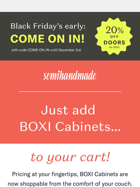 JUST IN: BOXI Cabinets are now shoppable from the comfort of your couch!