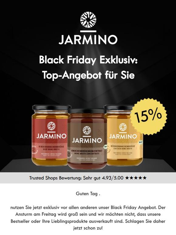15% Black Friday Sale - Sparen und gesund bleiben!