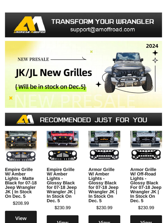 Good News: JK/JL New Grilles are Pre Sale!
