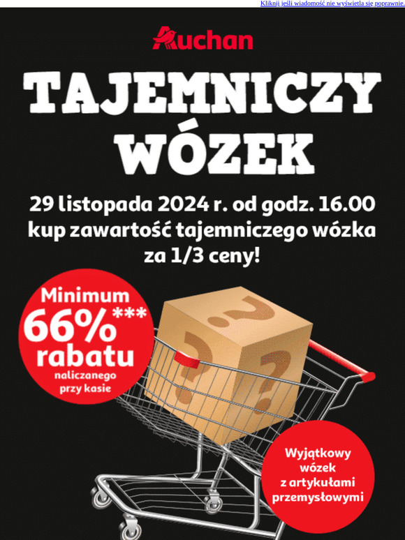 📢RABAT 66% na TAJEMNICZY WÓZEK 🛒 Sprawdź więcej >>