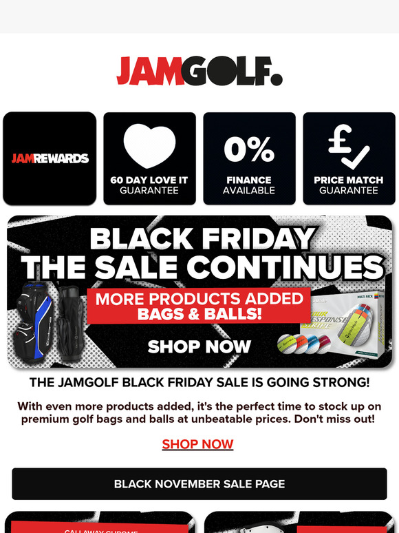 The sale continues at JamGolf