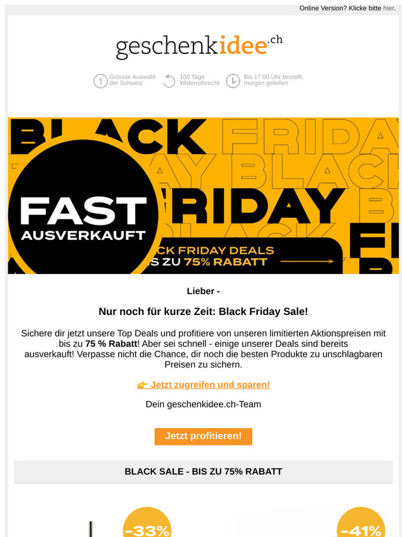 Black Friday: erste Ausverkäufe!