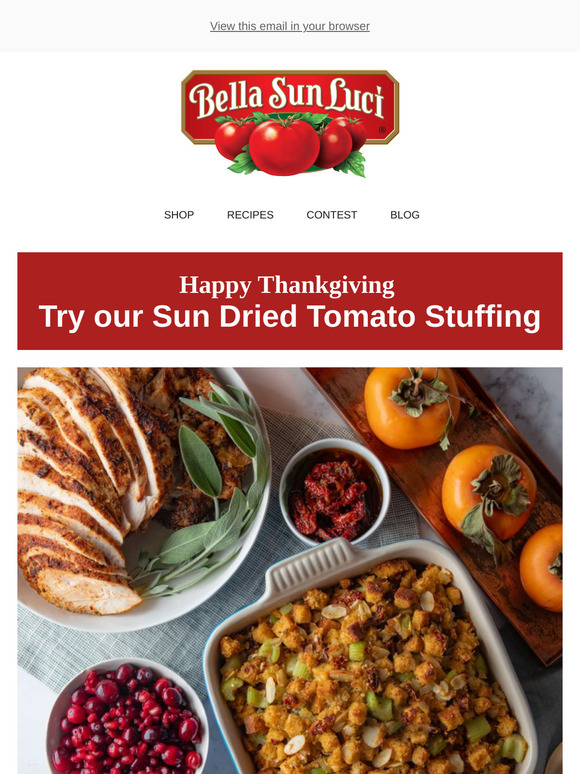 Happy Thanksgiving! Try our Sun Dried Tomato Stuffing