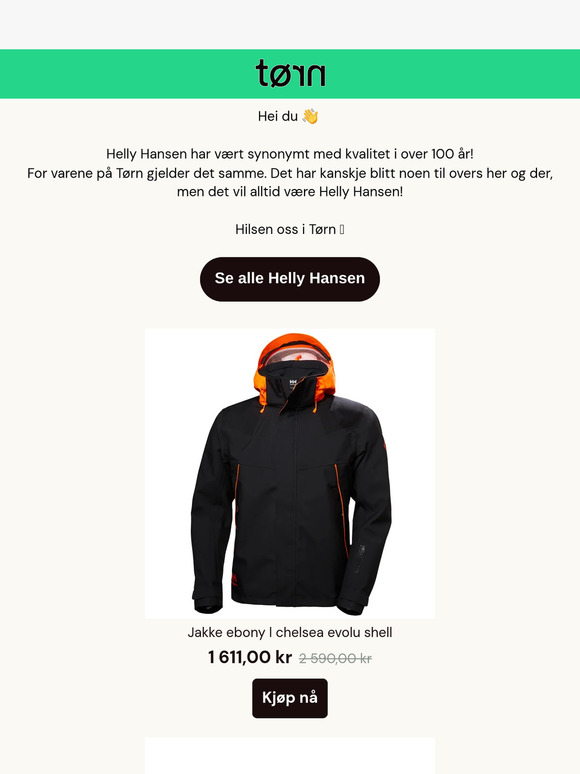 Hundrevis av Helly Hansen varer må ut!