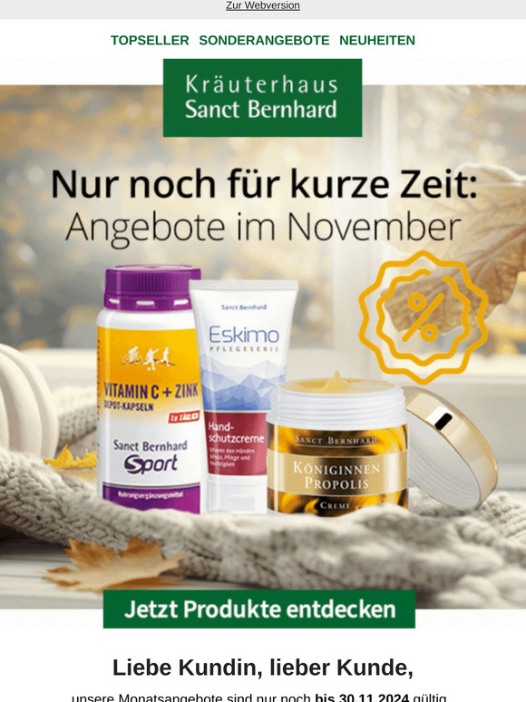 Nicht verpassen: Monatsangebote im November ⏳