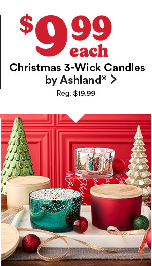 Christmas 3 Wick Candles