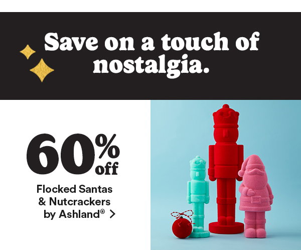 flocked santas and nutcrackers