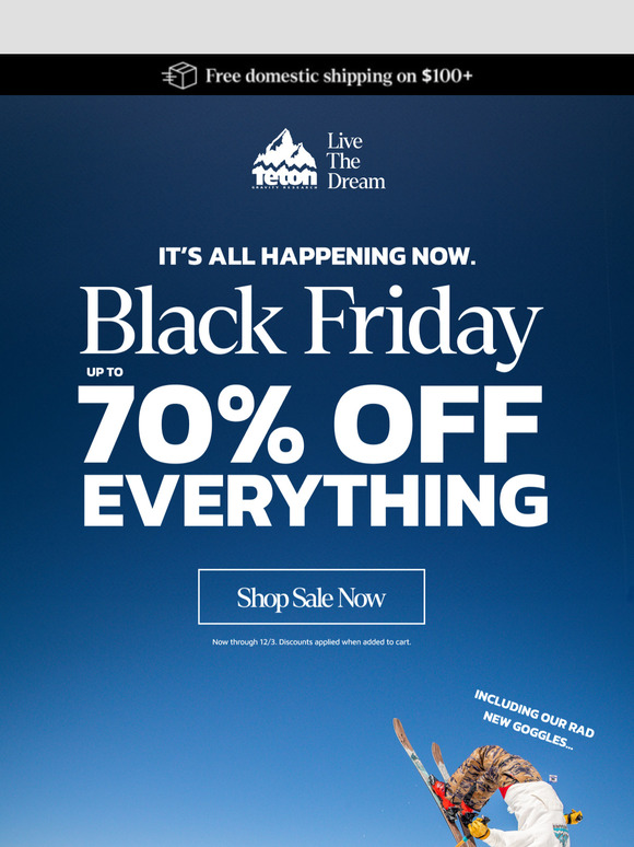 It's All Happening NOW | Up to 70% off allll the goods.