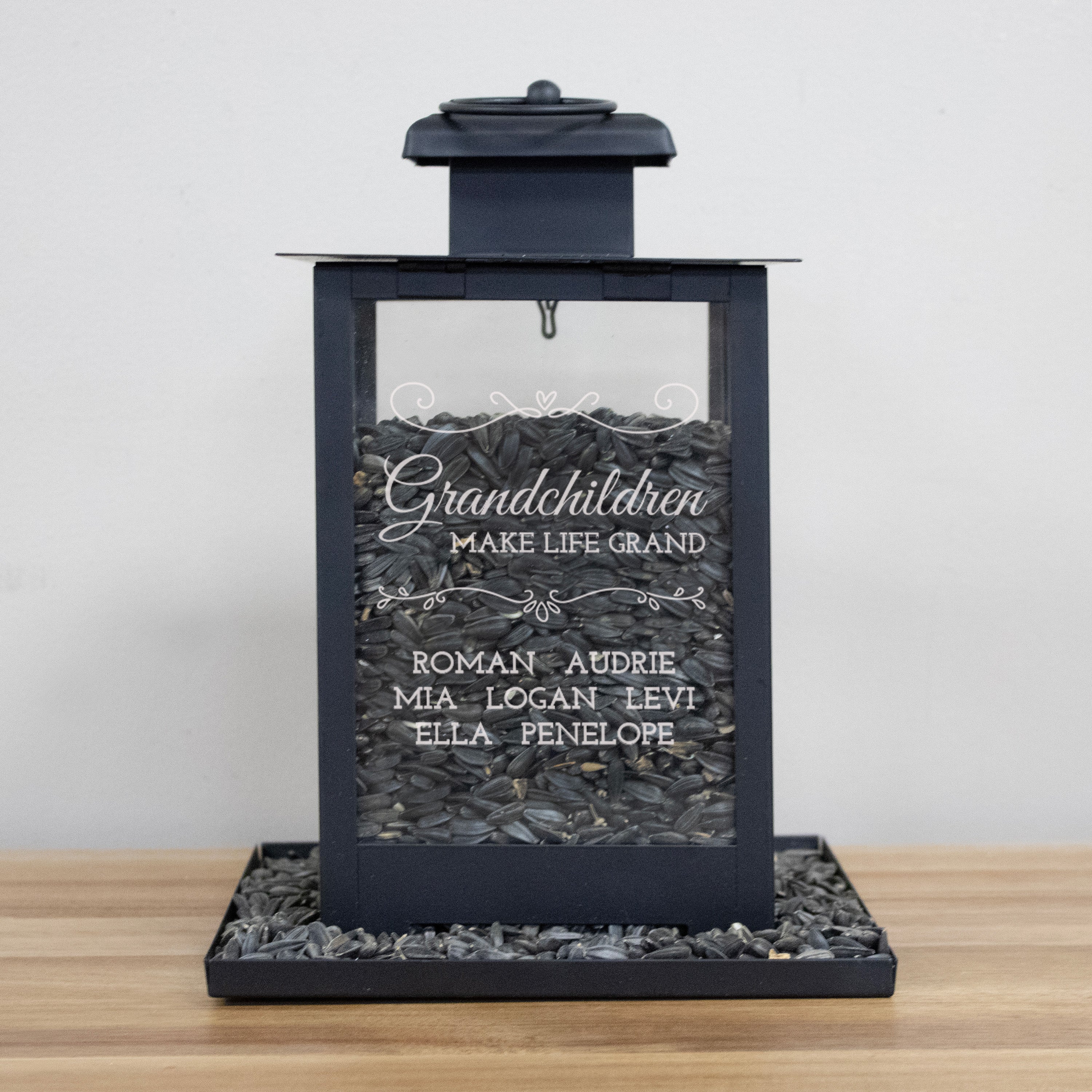 Personalized "Grandchildren Make Life Grand" Bird Feeder