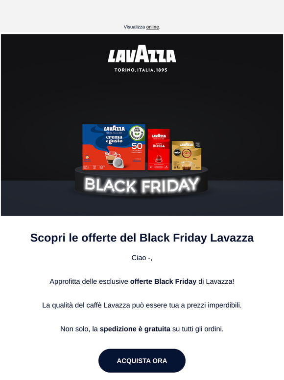 Black Friday Lavazza: approfittane subito!