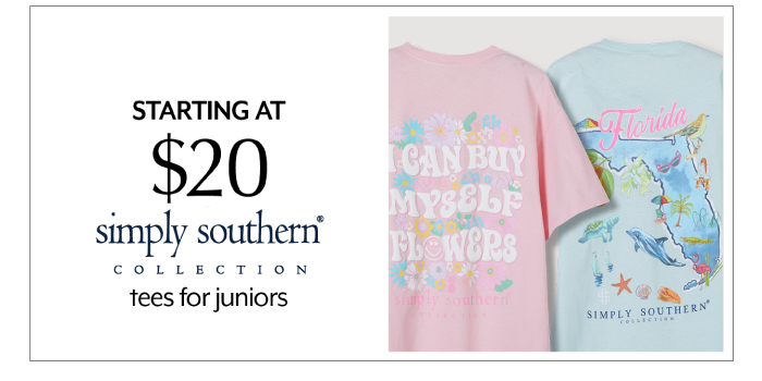 Starting at $20 simply southern tees for juniors