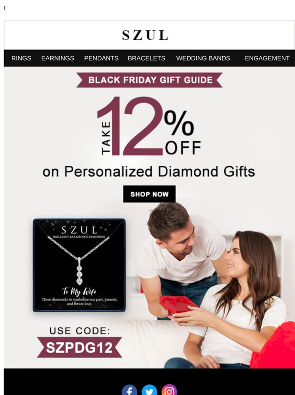 Big Discounts on Black Friday - Take 12% Off on Personalized Diamond Gifts!