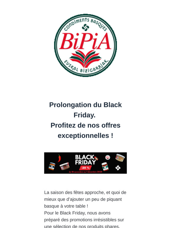 Black Friday : Offres épicées BiPiA