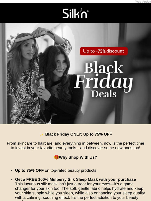 ✨ Up to 75% OFF!  Black Friday Beauty Blowout ✨