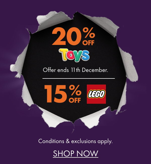 20% off Toys/15% off LEGO