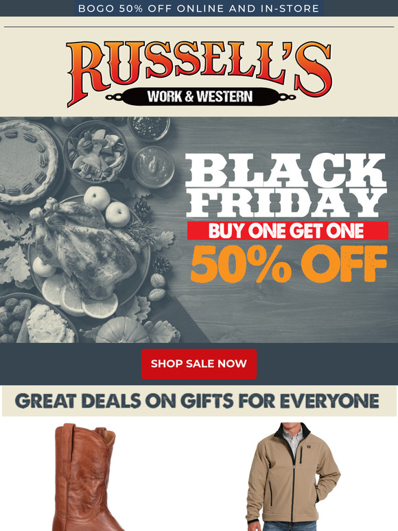 Start Your Black Friday Shopping at Russell's!