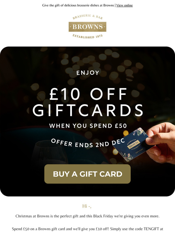 —, treat them with £10 off gift cards 🎁