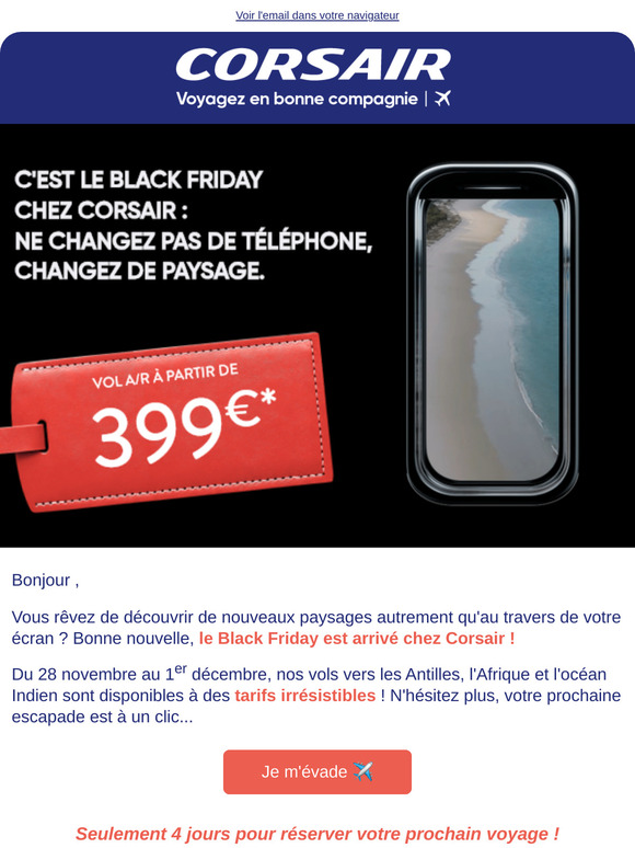 Black Friday : dès 399€ A/R TTC*