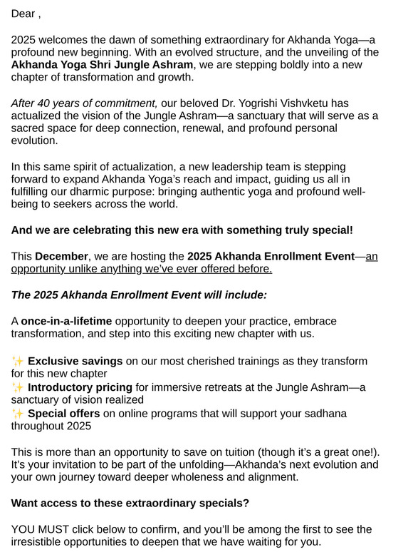 [ACTION REQUIRED] Vishva-ji’s 2025 Dream Realized