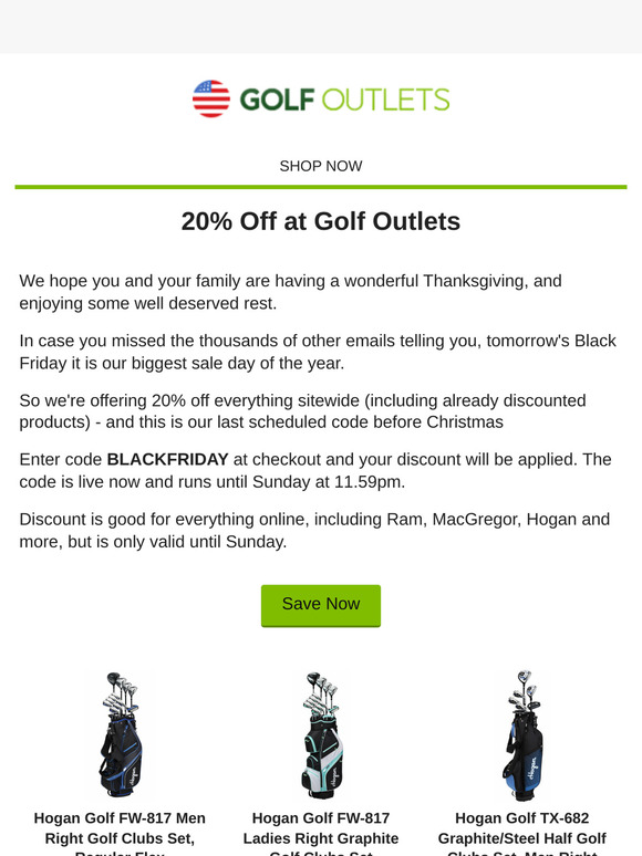 20% off at Golf Outlets